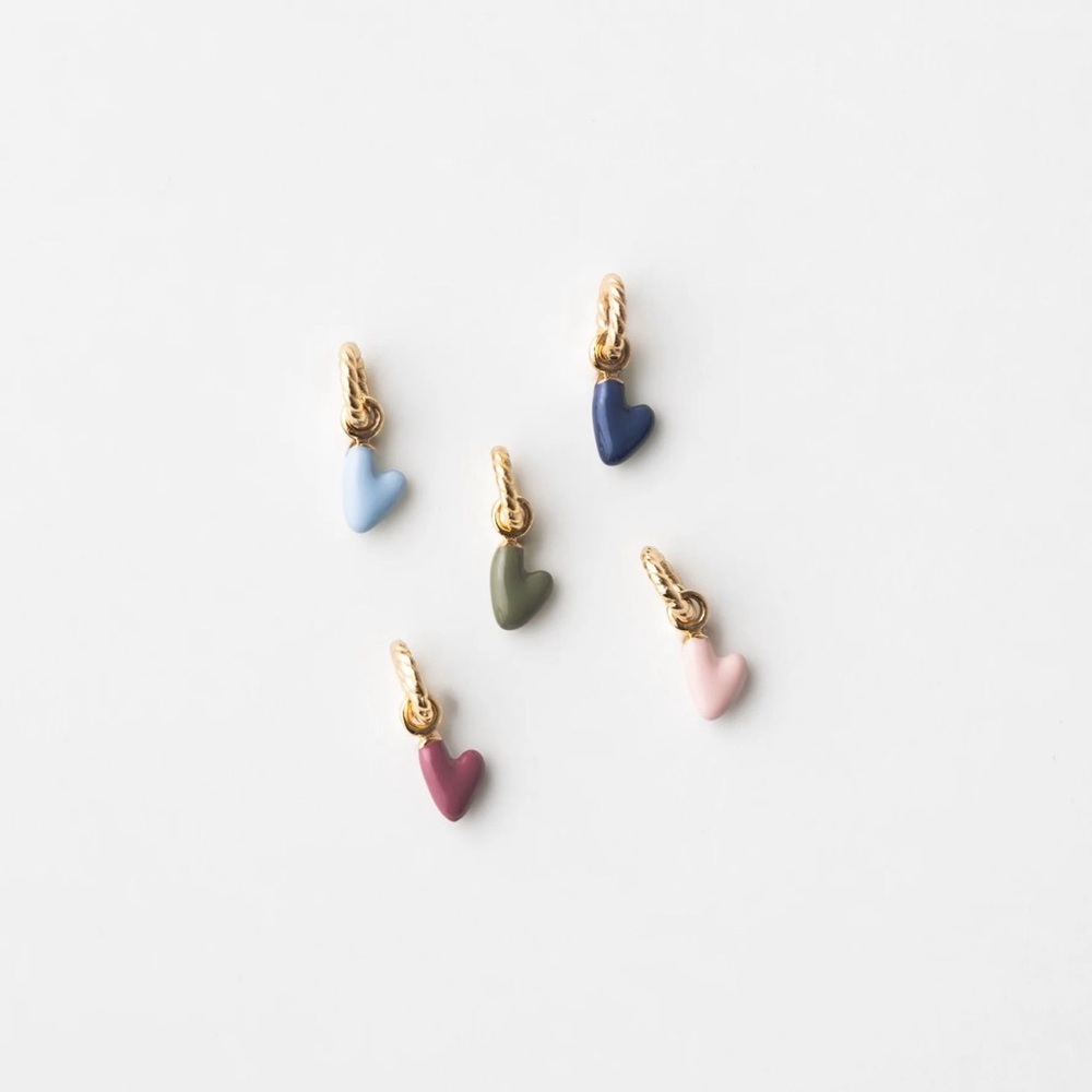 GLDN Heart Charm Necklace Pendant in Indigo